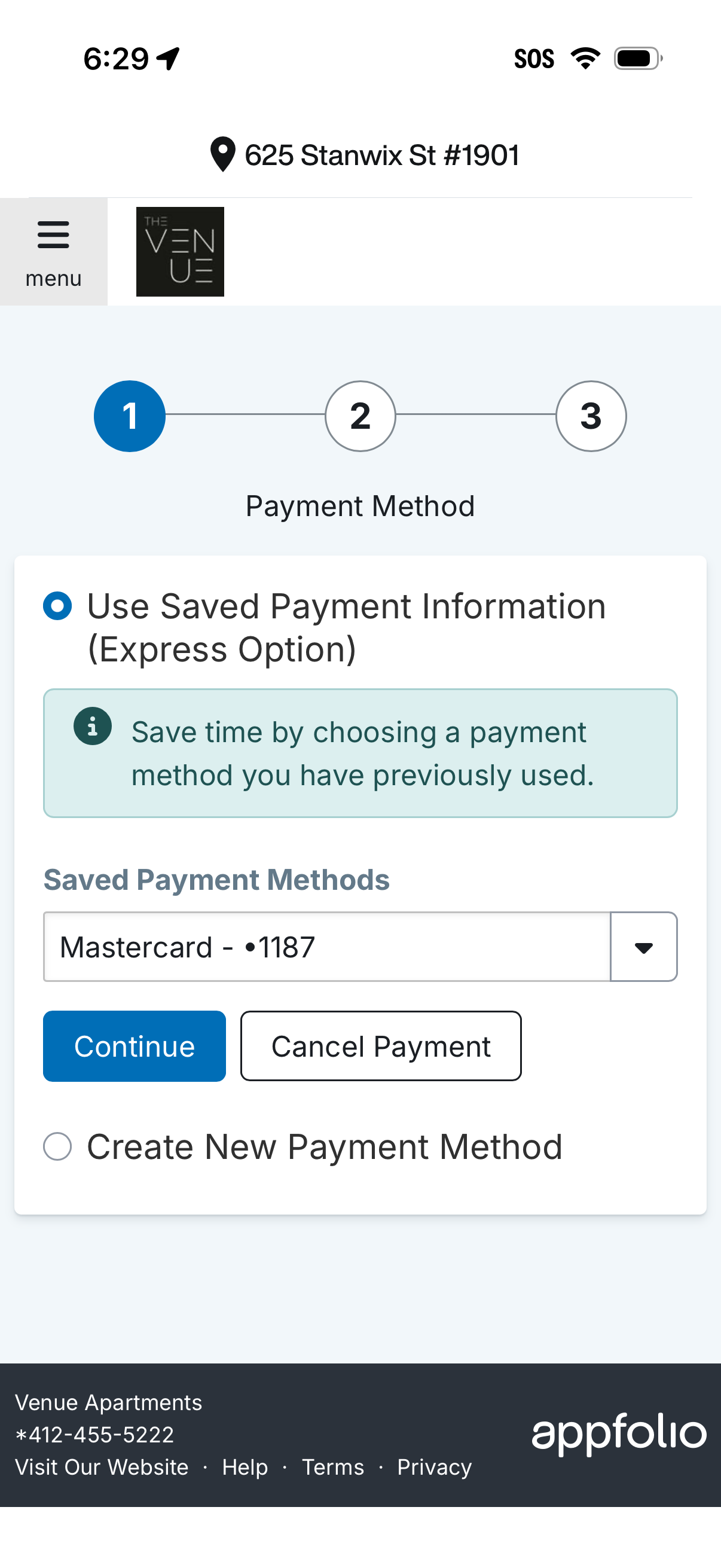appfolio checkout screenshot